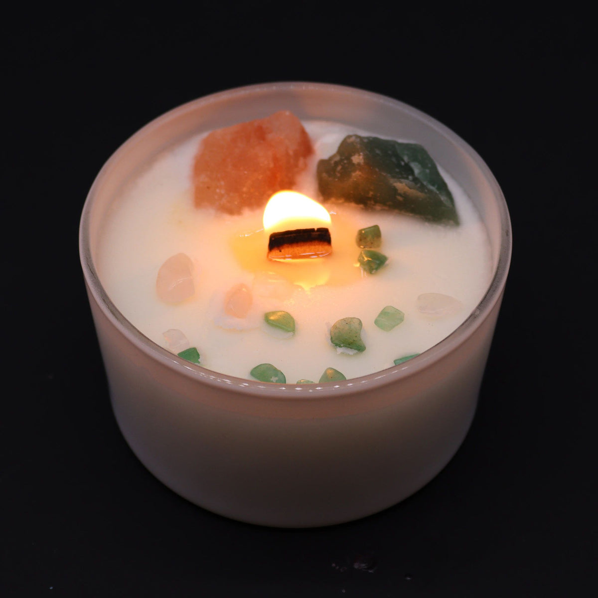 Candela Chakra con cristalli — Cuore