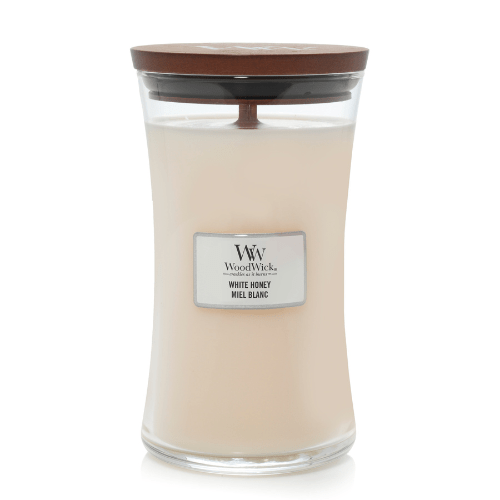 Candela Clessidra Grande, White Honey Wood Wick - Kōdō.boutique