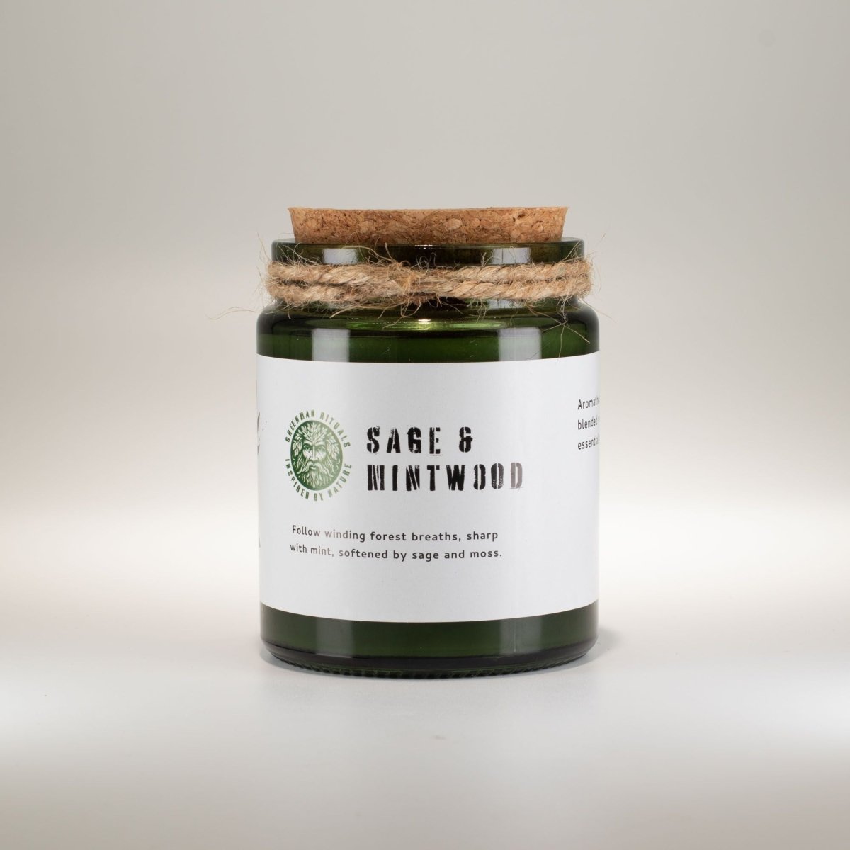 Candela in cera di soia Greenman — Salvia, menta e legni - Kōdō.boutique
