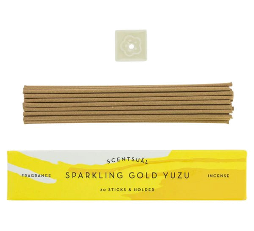 Incenso Scentsual - Sparkling Gold Yuzu Nippon Kodo, confezione e contenuto visibile - KŌDŌ Boutique
