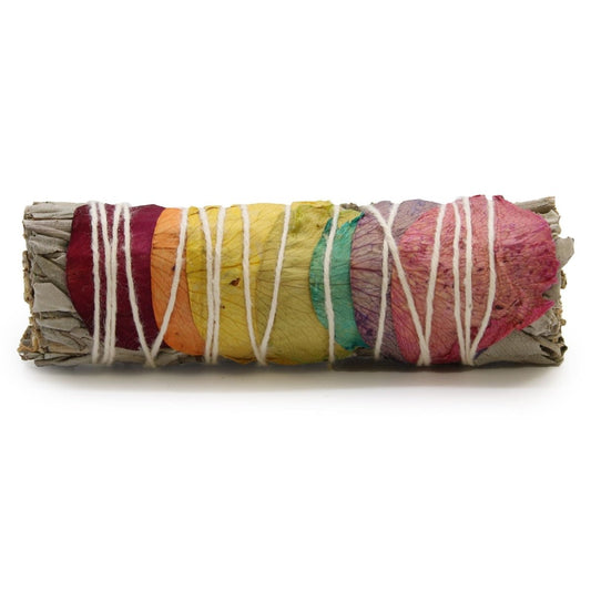 Smudge Stick - 7 Chakras Rose Petals Sage 10 cm (Chakra) - Kōdō.boutique