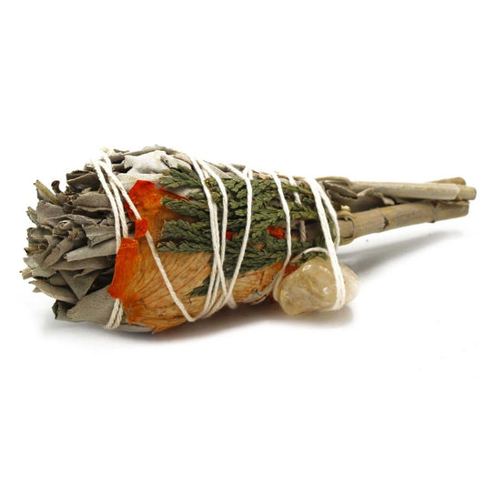 Smudge Stick - Cleansing Energy Sage Torch (citrine) 10cm - Kōdō.boutique
