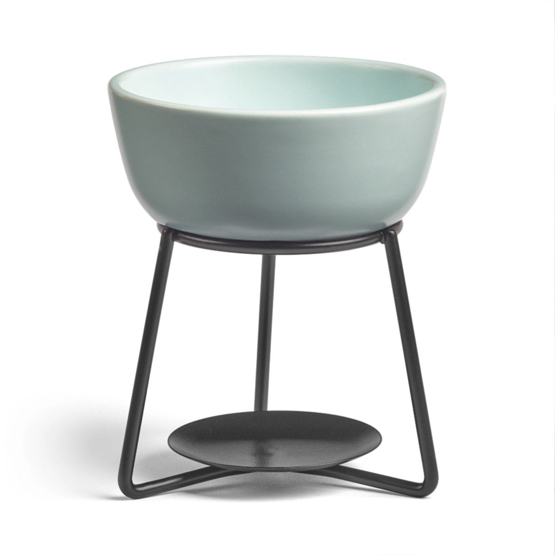 Brucia essenze "Pebble" Yankee Candle con base nera e ciotola azzurra