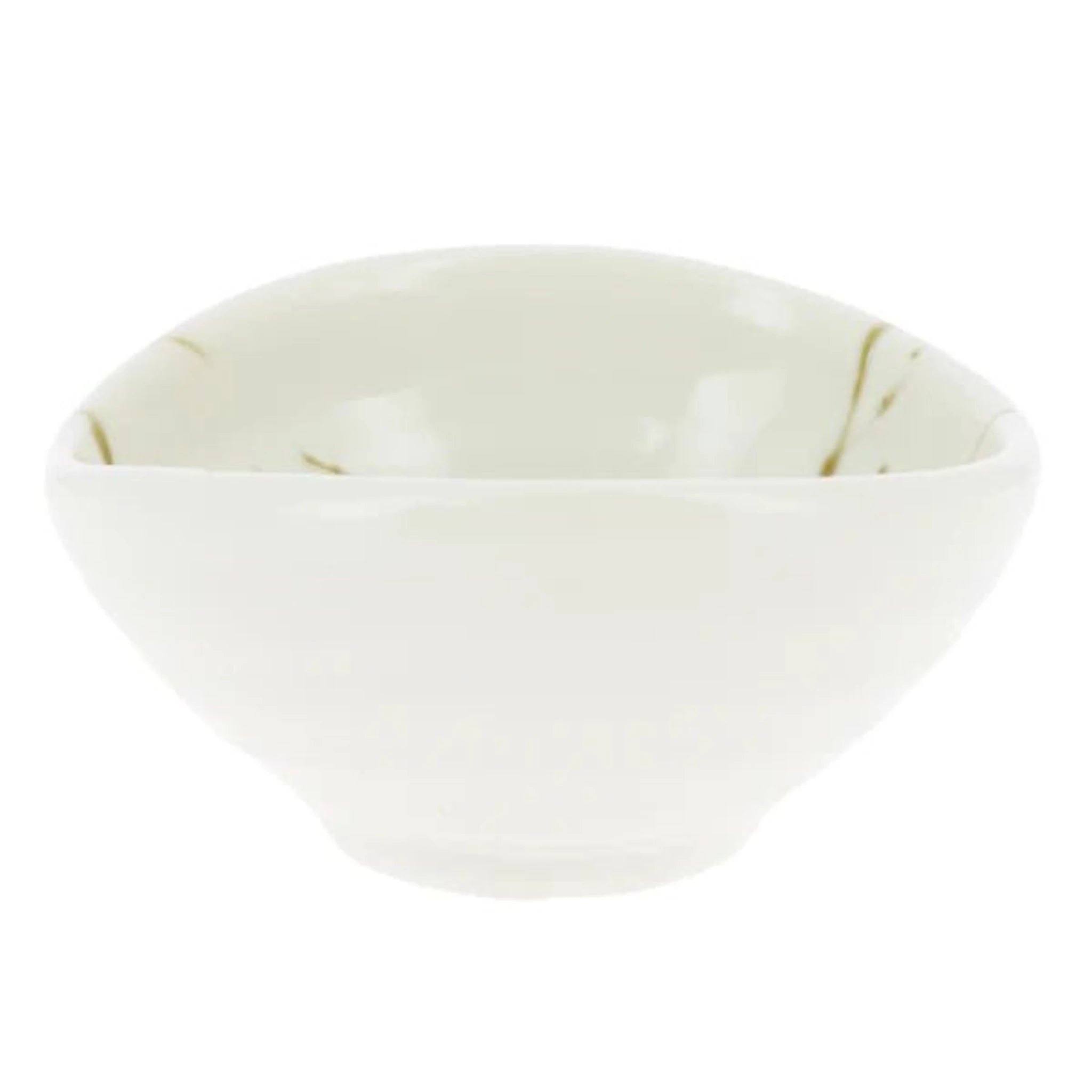 Una ciotola bianca con una striscia dorata per bruciare incenso Funagata