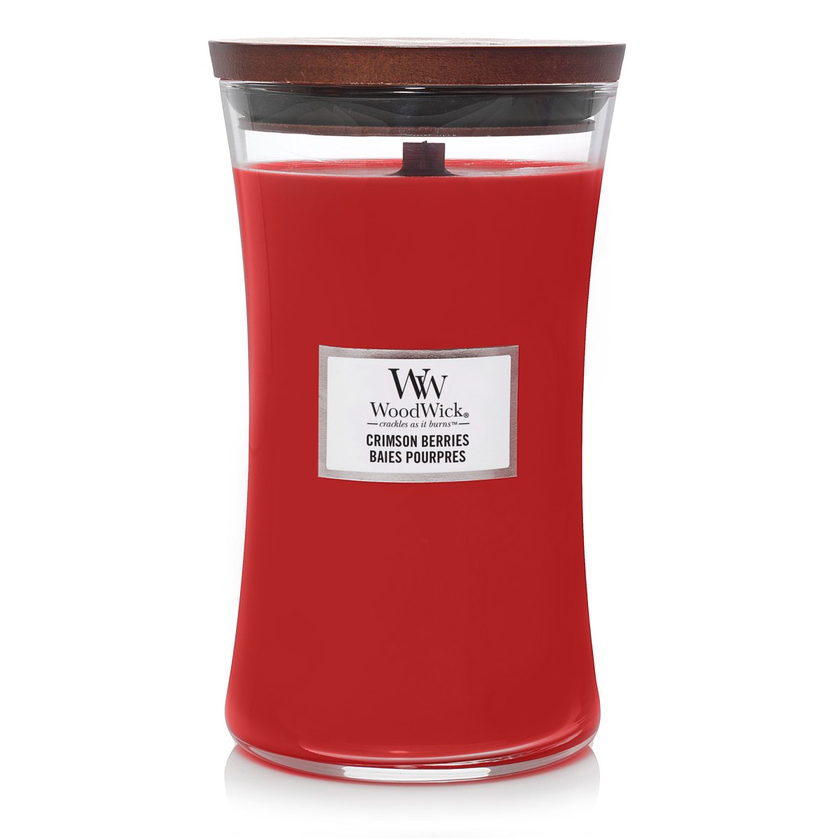 Candela Clessidra Grande, Crimson Berries Wood Wick - Kōdō.boutique