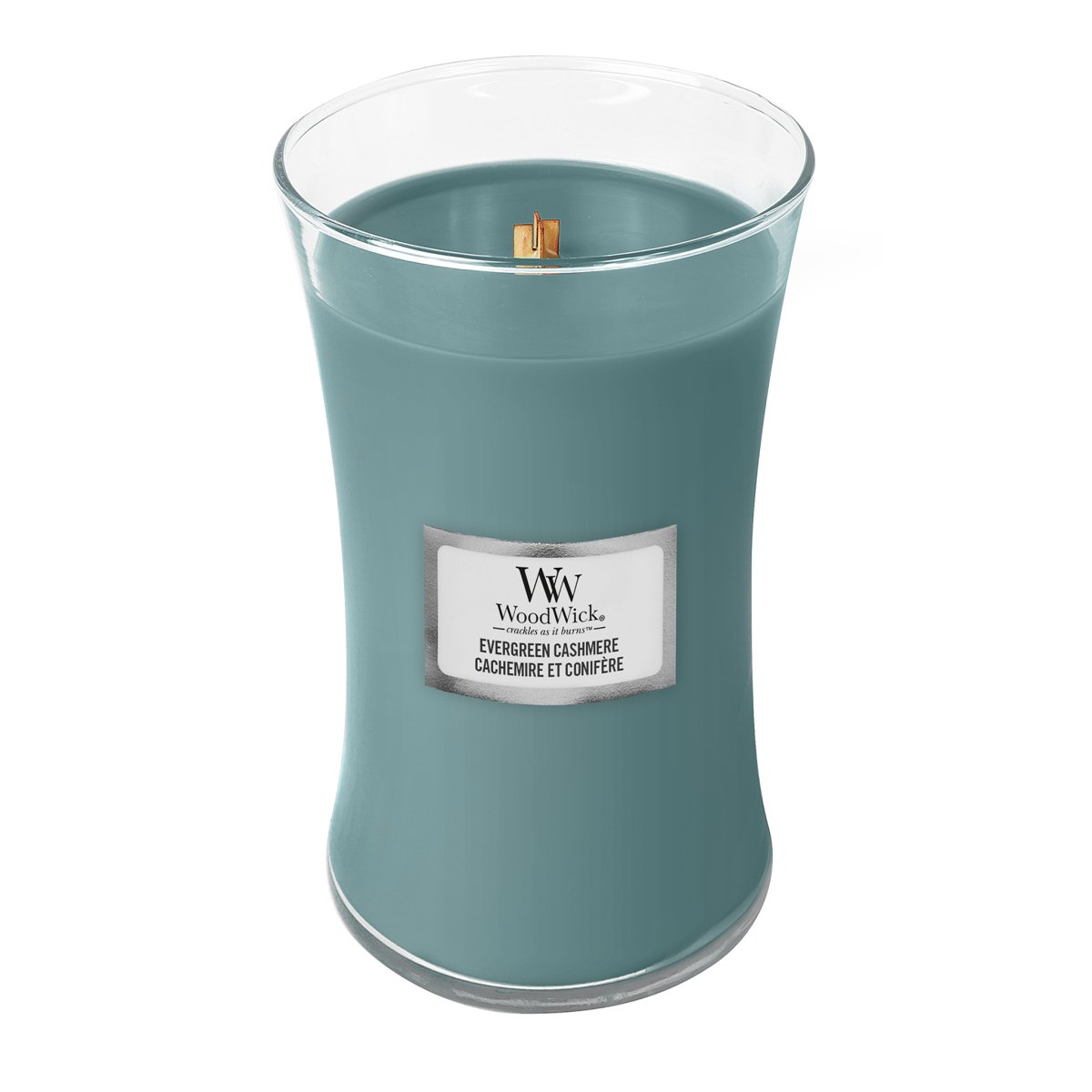 Candela Clessidra Grande, Evergreen Cashmere Wood Wick - Kōdō.boutique