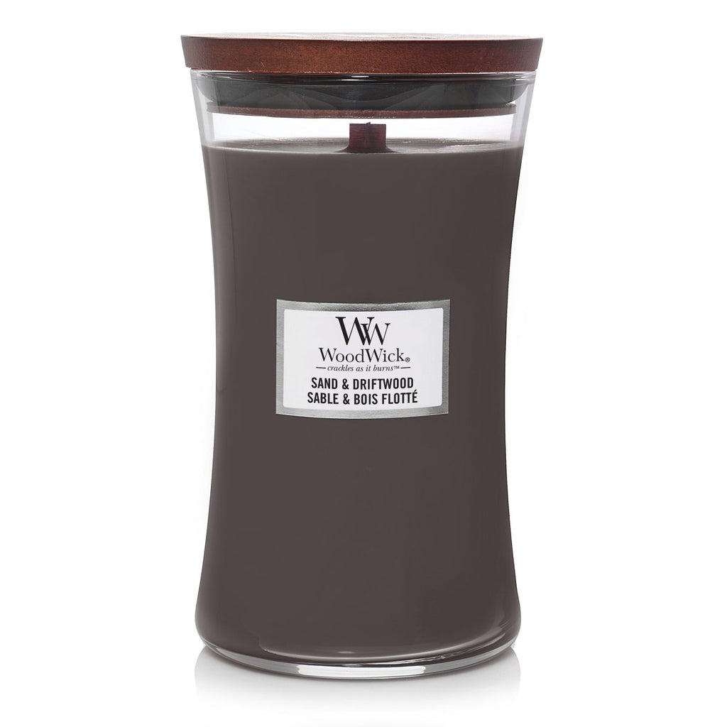 Candela Clessidra Grande, Sand & Driftwood Wood Wick - Kōdō.boutique
