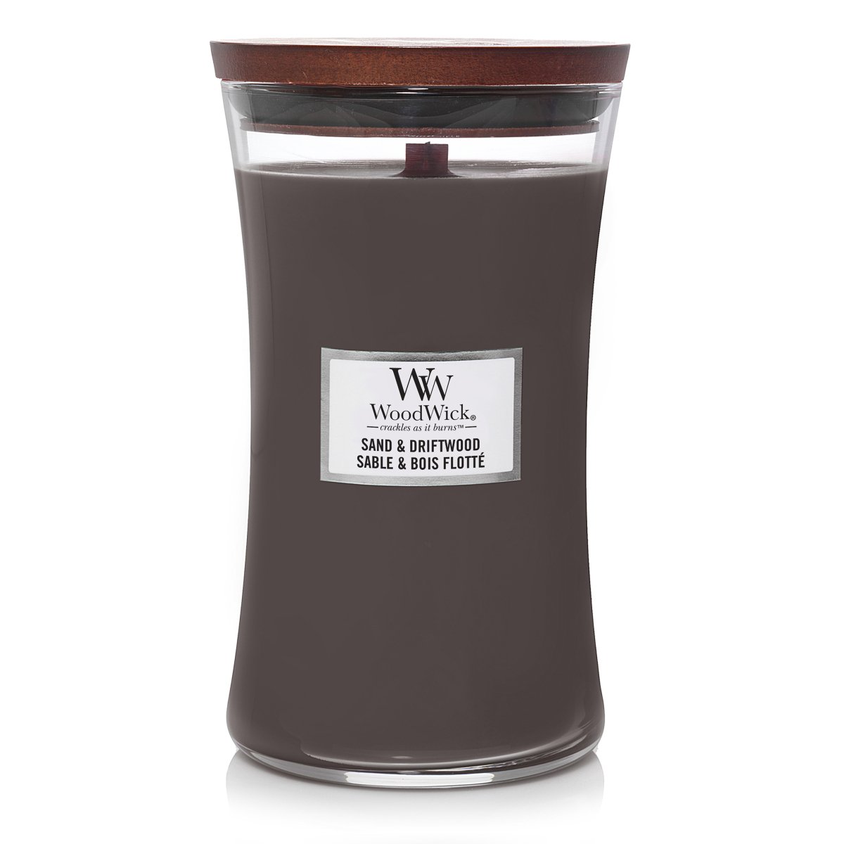 Candela Clessidra Grande, Sand & Driftwood Wood Wick - Kōdō.boutique