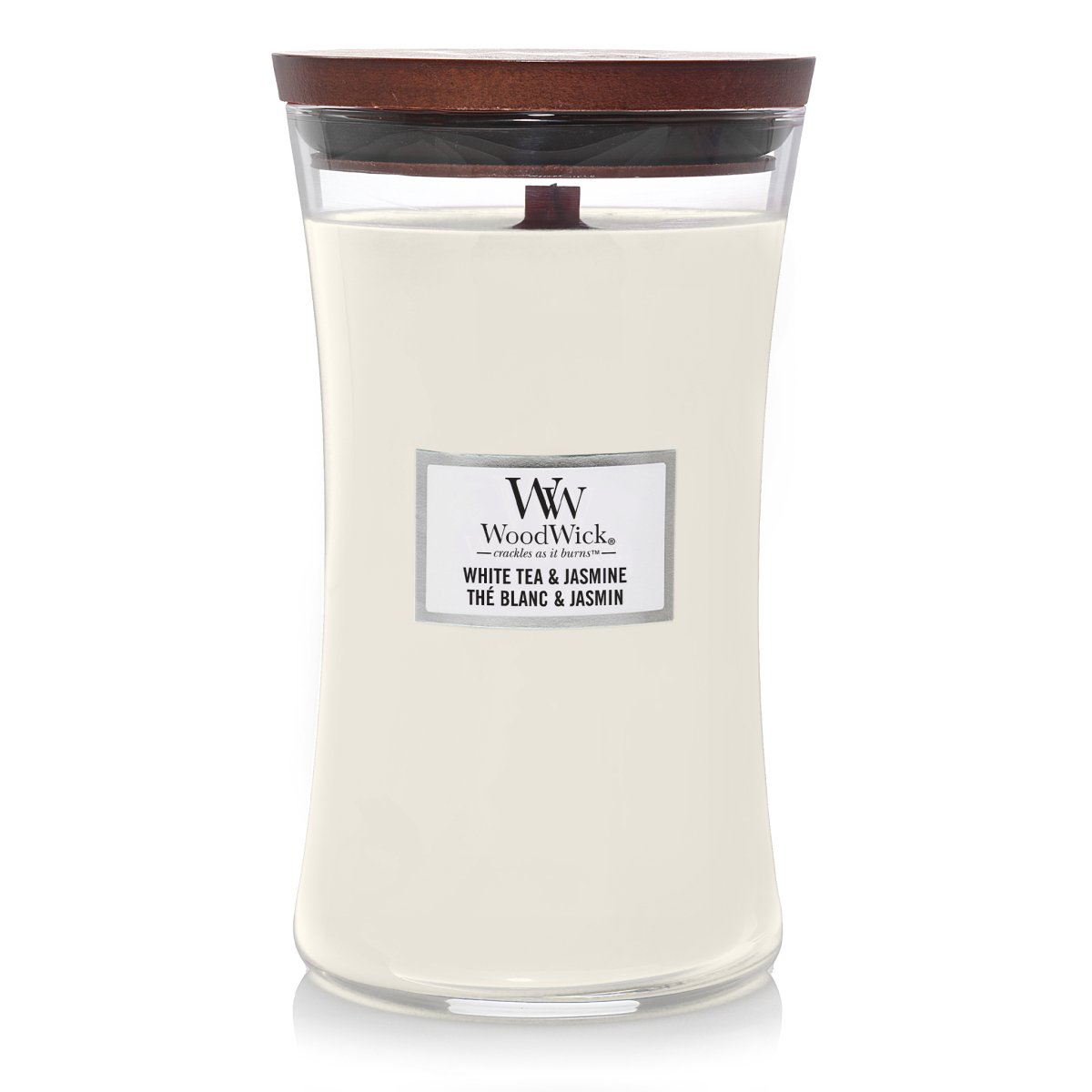 Candela Clessidra Grande, White Tea & Jasmine Wood Wick - Kōdō.boutique