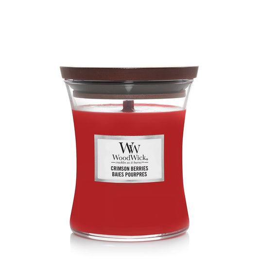 Candela Media Clessidra, Crimson Berries Wood Wick - Kōdō.boutique