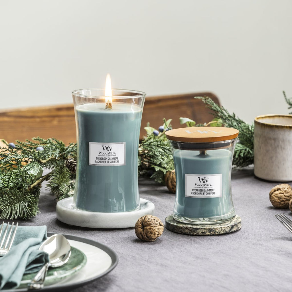 Candela Media Clessidra, Evergreen Cashmere Wood Wick - Kōdō.boutique