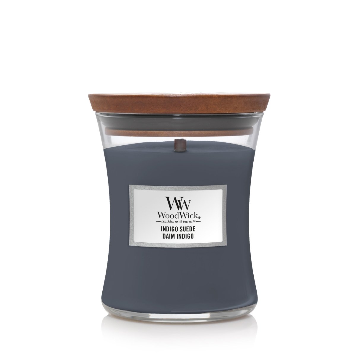 Candela Media Clessidra, Indigo Suede Wood Wick - Kōdō.boutique