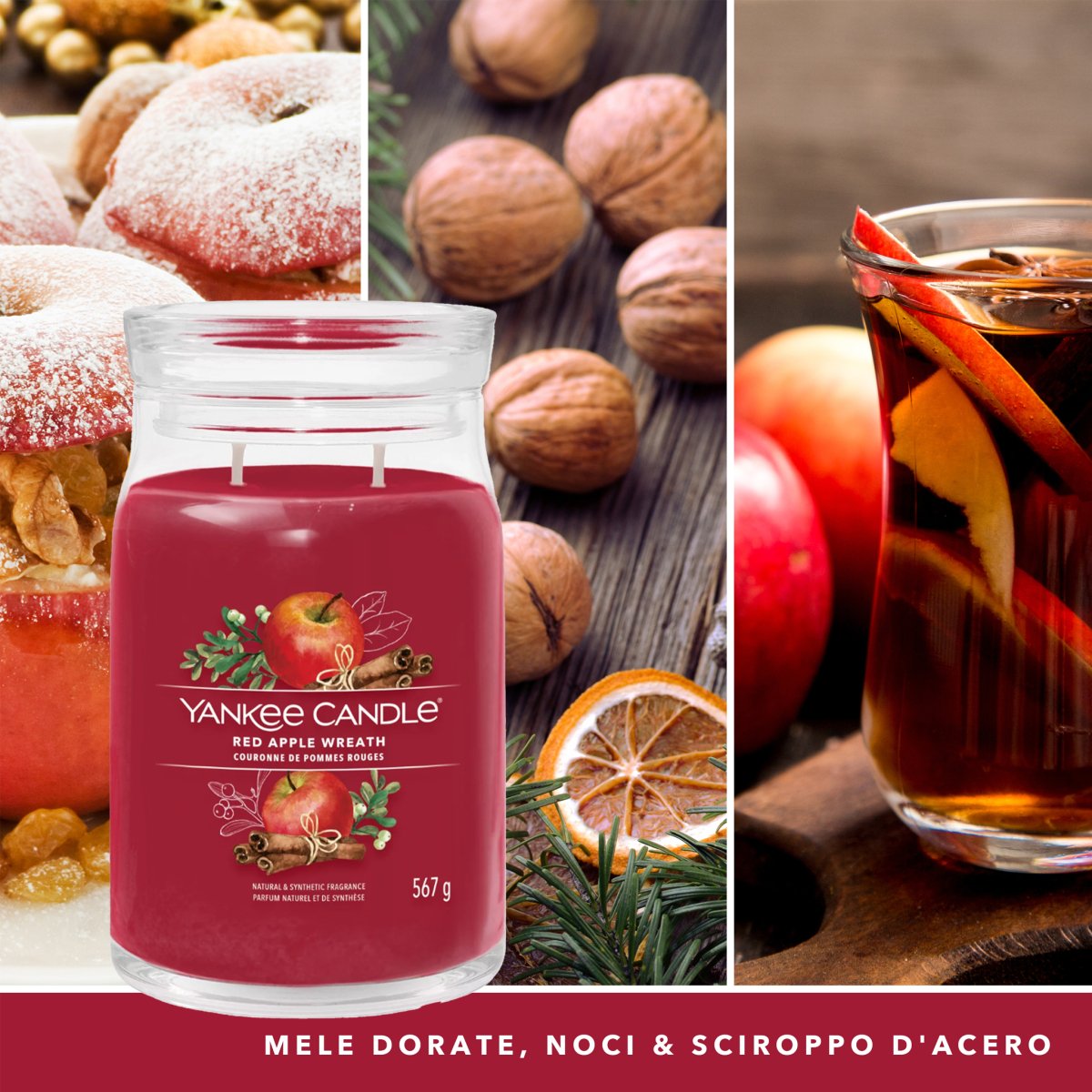 Candela Signature Grande "Red Apple Wreath" Yankee Candle - Kōdō.boutique