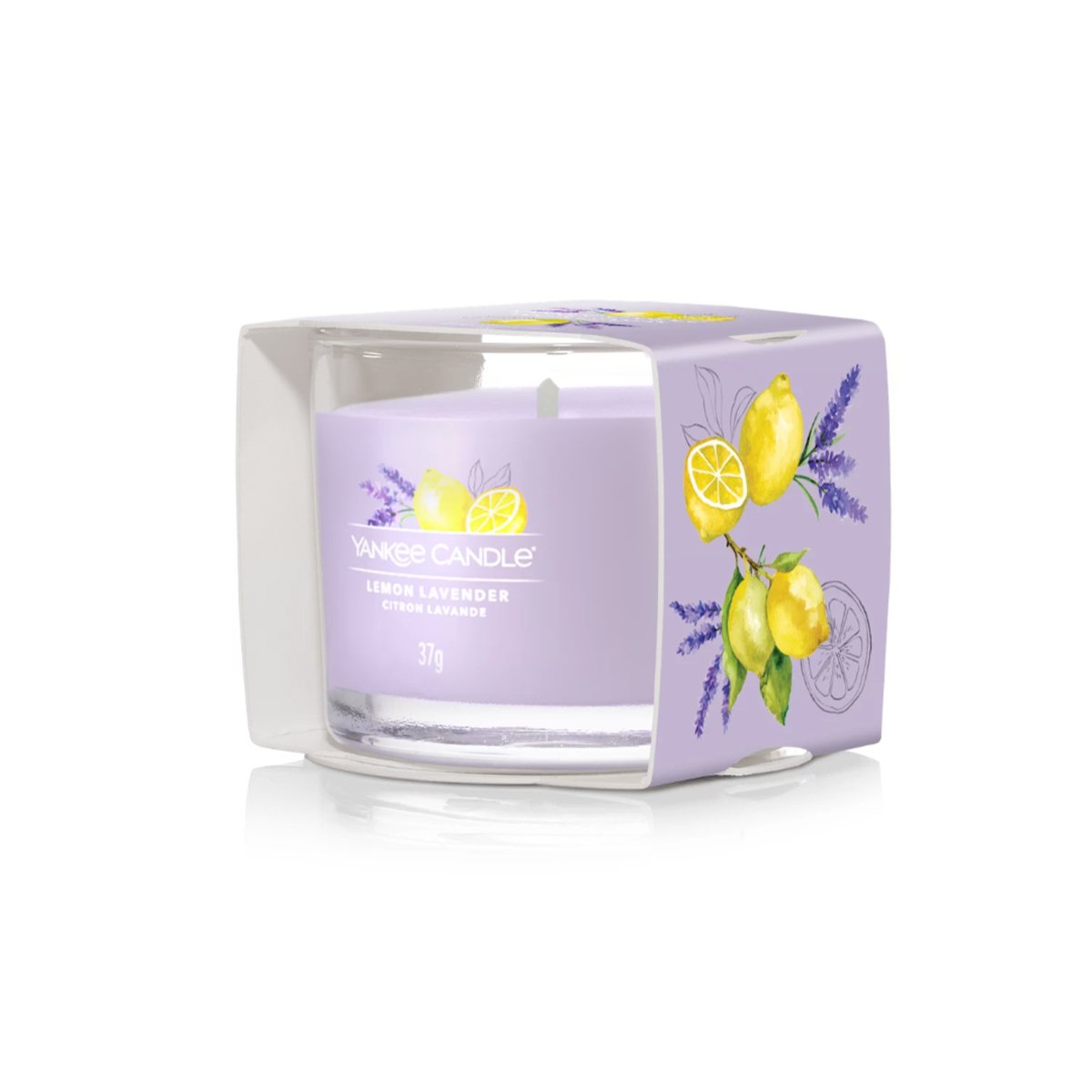 Candela Votiva in vetro, Lemon Lavander