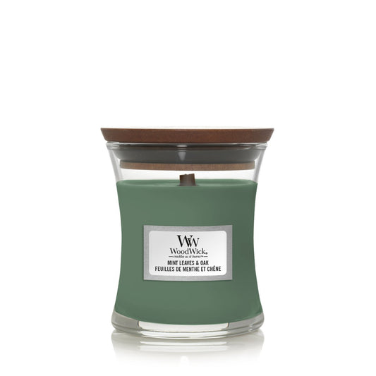 Mini Candela Clessidra, Mint Leaves & Oak Wood Wick - Kōdō.boutique