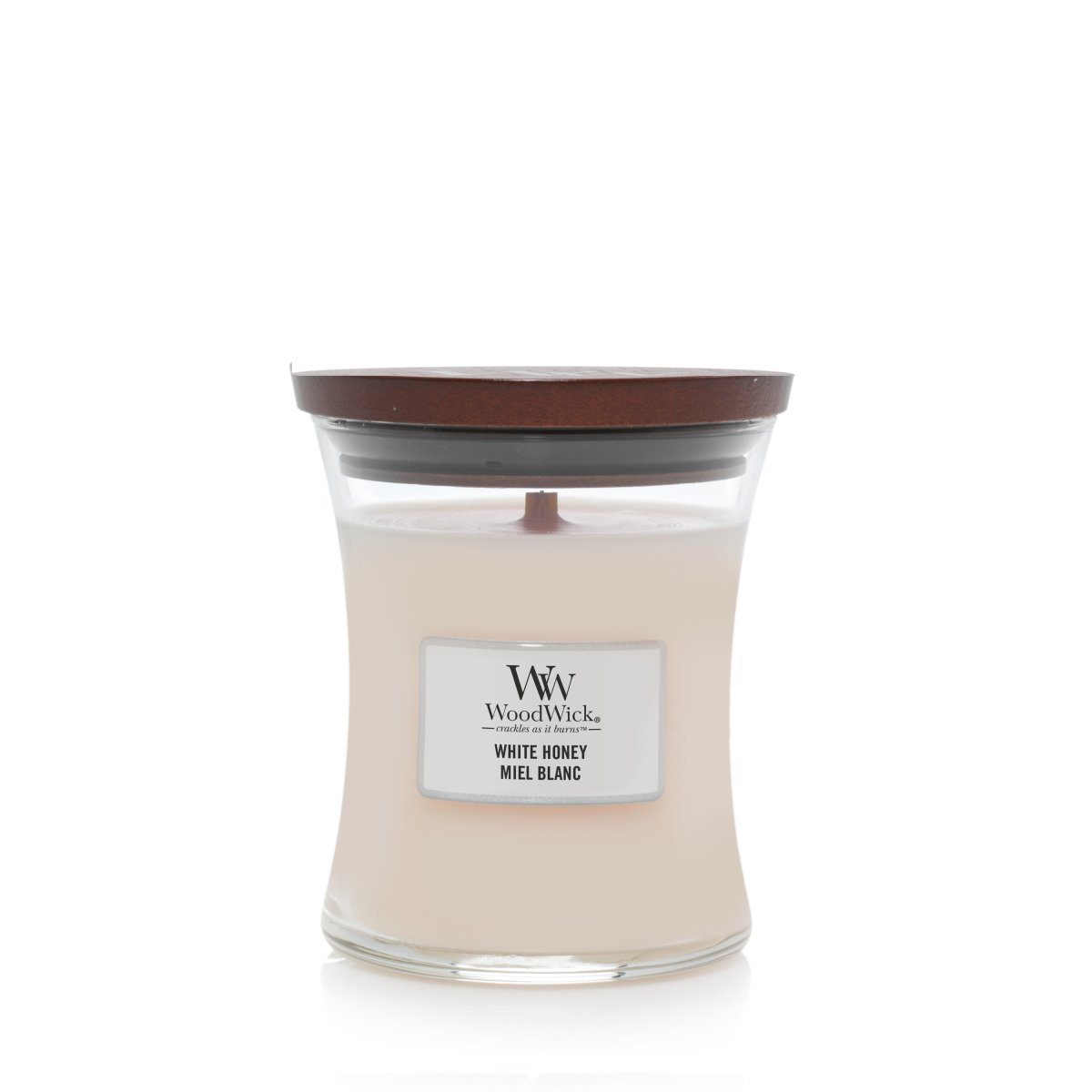 Mini Candela Clessidra, White Honey Wood Wick - Kōdō.boutique